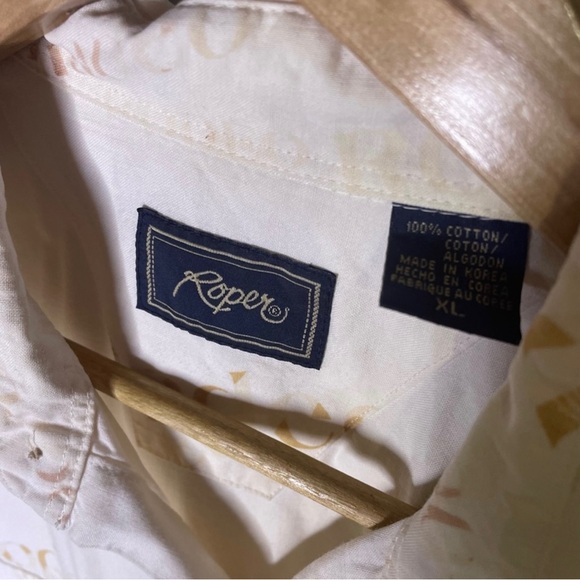 Roper Cowboy Print Button Up Rodeo Western Shirt - Picture 3 of 4